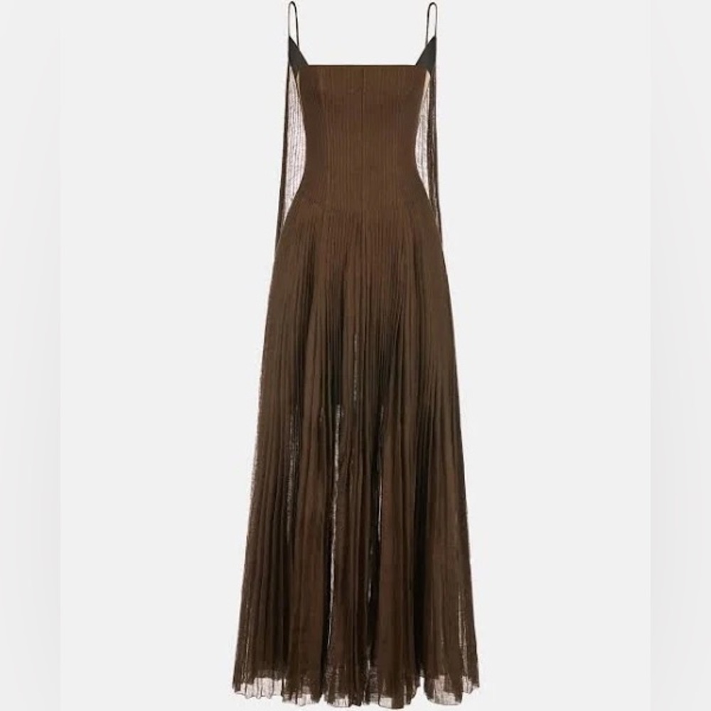 Montsand Chocolate Linen Maxi Dress Sz M